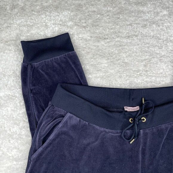 Juicy Couture Velour Jogger Pants Navy Blue - Picture 6 of 11